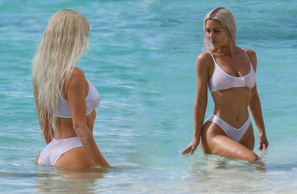 <strong>Yuvarlak dünyalı Kim Kardashian, iç gösteren bikini kareleri ile adeta şov yaptı!</strong>
