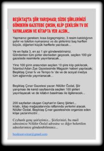 Beşiktaş’ta 2023 Şiir Yarışması…