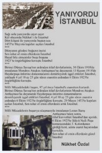 YANIYORDU İSTANBUL…