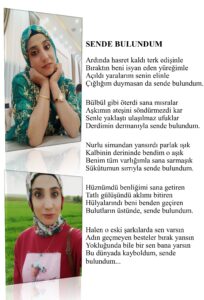 Sende Buldum; Ardında hasret kaldı terk edişinle, Bıraktın beni isyan eden yüreğimle, Açıldı yaralarım senin elinle…