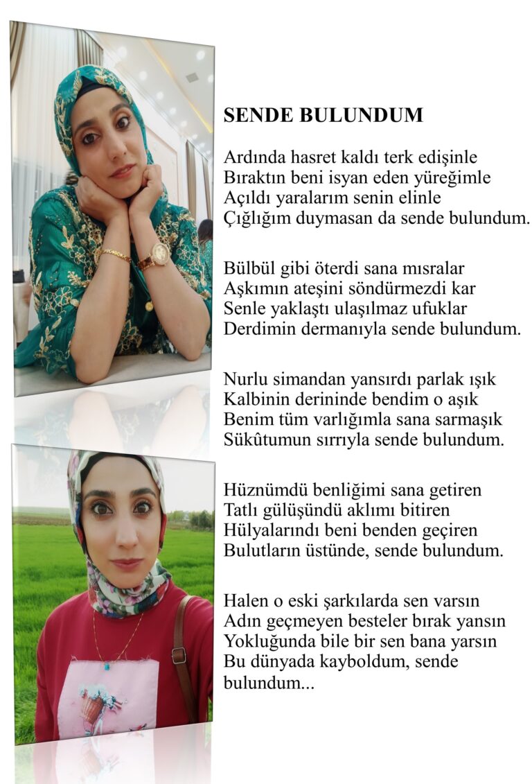 Sende Buldum; Ardında hasret kaldı terk edişinle, Bıraktın beni isyan eden yüreğimle, Açıldı yaralarım senin elinle…