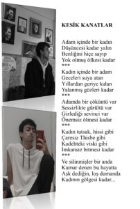 Kesik kanatlar, Adam içinde bir kadın, Düşüncesi kadar yalın, Benliğini hiçe sayıp, Yok olmuş öfkesi kadar…