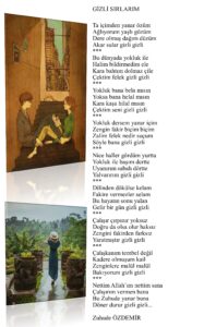 Gizli Sırrım; Ta içimden yanar özüm, Ağlıyorum yaşlı gözüm, Dere olmuş dağım düzüm, Akar sular gizli gizli…