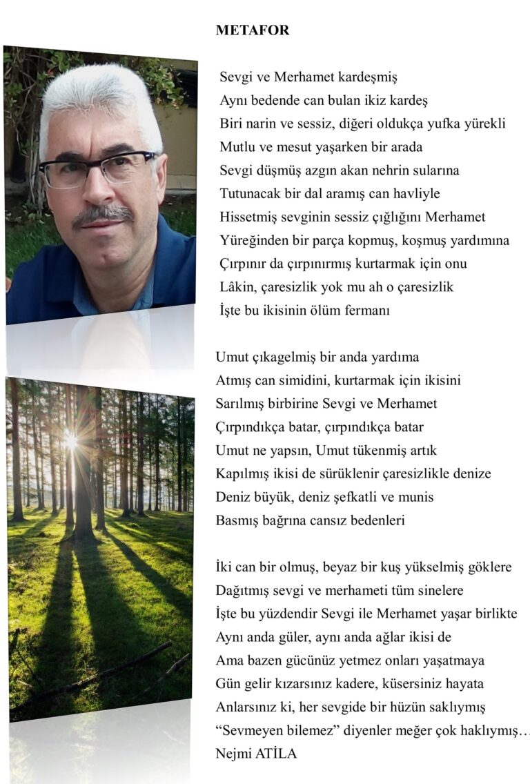 Metafor; Sevgi ve Merhamet kardeşmiş, Aynı bedende can bulan ikiz kardeş, Biri narin ve sessiz, diğeri oldukça yufka yürekli…