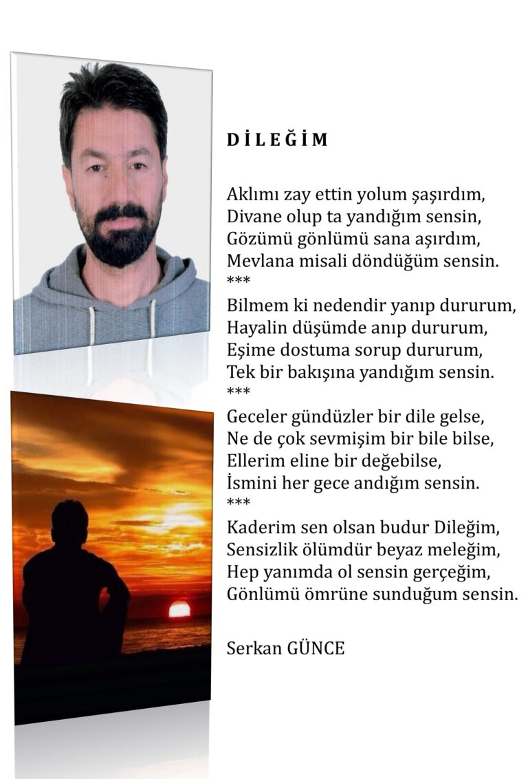 Meleğim; Aklımı zay ettin yolumu şaşırdım, Divane olup ta yandığım sensin, Gözümü gönlümü sana aşırdım, Mevlana misali döndüğüm sensin…