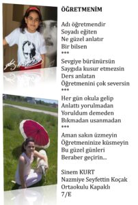 <strong>ÖĞRETMENİM</strong> Adı öğretmendir Soyadı eğiten Ne güzel anlatır Bir bilsen…   