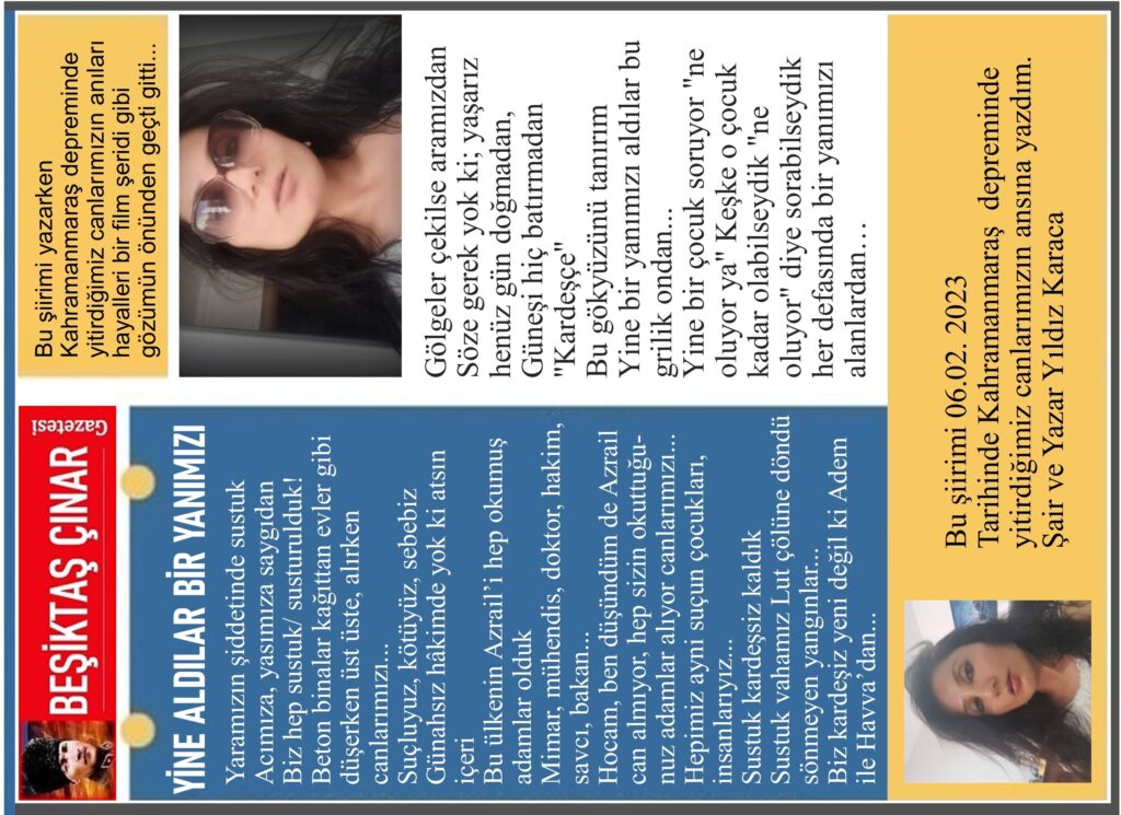 Şair Yıldız Karaca Diyor ki; Yine Aldılar Bir Yanımızı…