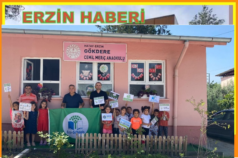 ERZİN ÇEVRE DOSTU OKULUN ÇEVREYE DUYARLI ÖĞRENCİLERİ… Hatay İli Erzin İlçesi Gökdere Köyünde Eğitim öğretim faaliyeti gösteren Gökdere Cemil Meriç Anaokulunda Çevre Dostu Okul Projesi Etkinlikleri kapdamında “Doğa için…