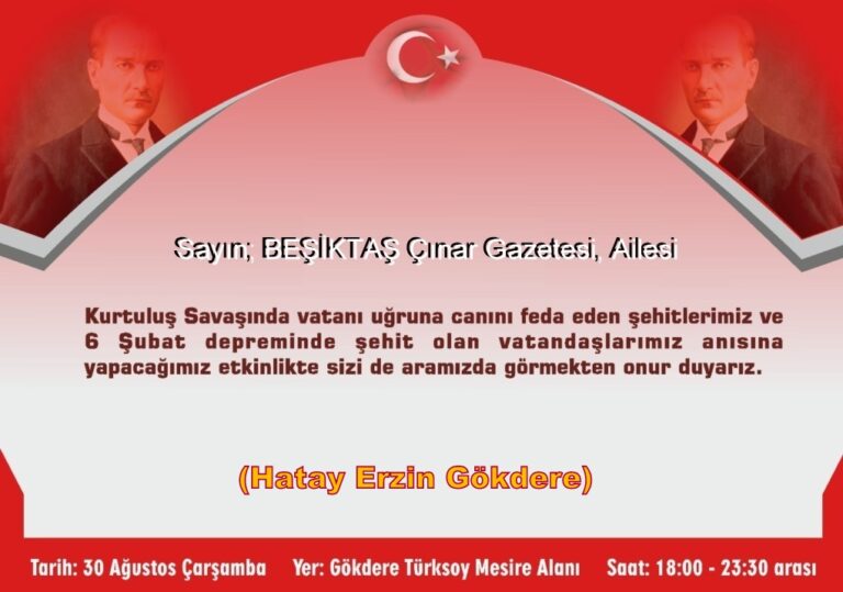 Erzin Gökdere’den şeritlerimizin anısına etkinlik…