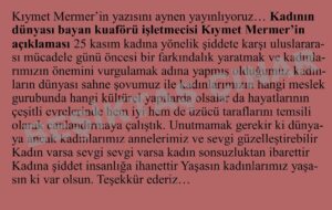 Bayan kuaförü Kıymet Mermer’in açıklaması; kadına yönelik şiddet…