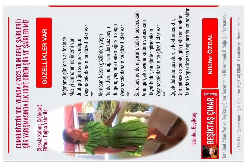 2023 Yılın Genç Şairleri Şiir Yarışmasında Nilüfer Özdal “Güzellikler Var” Şiiri ile İlk 10’a Girdi…