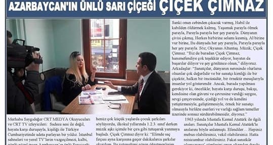 Azerbaycanlı Sanatçı Çiçek Çimnaz…