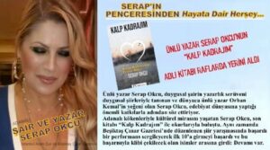 ÜNLÜ YAZAR SERAP OKCU’NUN “KALP KADRAJIM” ADLI KİTABI RAFLARDA YERİNİ ALDI