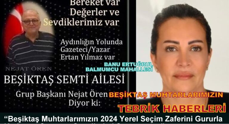 BEŞİKTAŞ BALMUMCU MAHALLESİ MUHTARIMIZ BANU ERTUĞRUL’U TEBRİK EDİYORUZ!