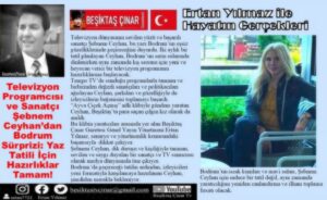 TELEVİZYON PROGRAMCISI VE SANATÇI ŞEBNEM CEYHAN’DAN BODRUM SÜRPRİZİ…