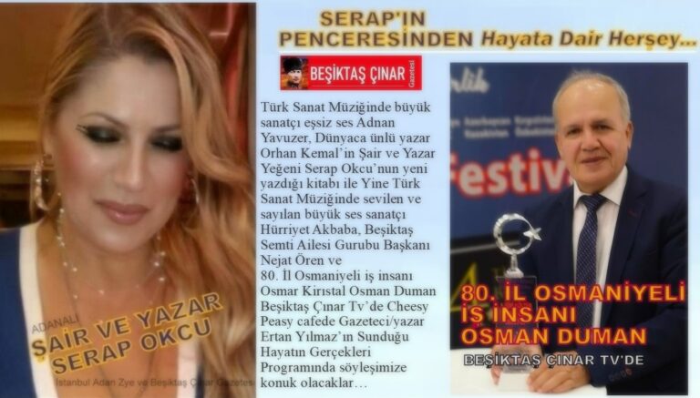 Bu Hafta: Beşiktaş Çınar Tv’de Hayatın Gerçekleri Programında Konuklarımız…