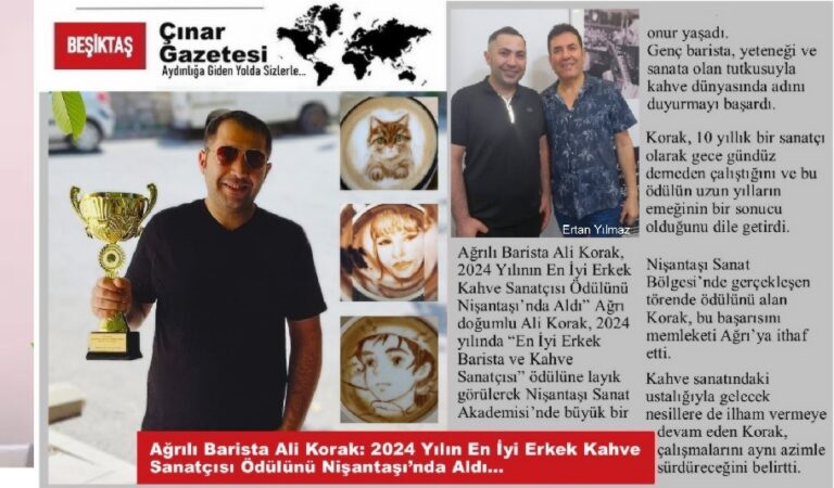 Ali Korak: 2024 Yılın En İyi Erkek Kahve Sanatçısı Ödülünü Nişantaşı’nda Aldı…