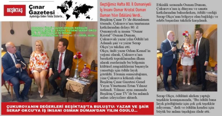 SERAP OKCU’YA YILIN ÖDÜLÜ