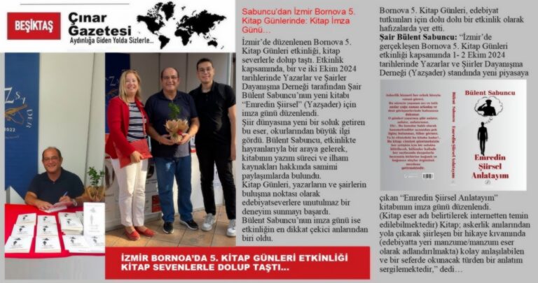 Sabuncu’dan İzmir Bornova’da Kitap İmza Günü…