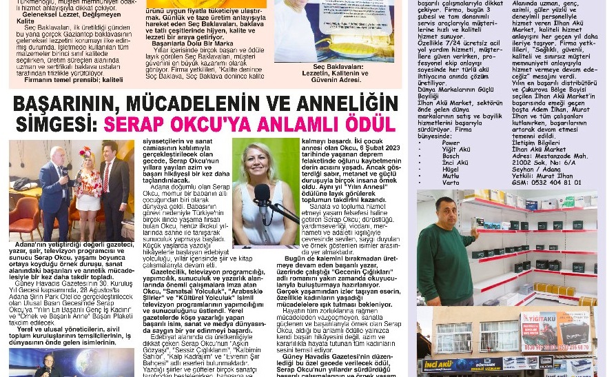 Serap Okçu’ya Bir Ödül de Memleketi Adana’dan!