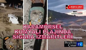 Mavinin yeşille buluştuğu Karamürsel’in Kumyalı Plajı’nda çevre kirliliği alarmı…